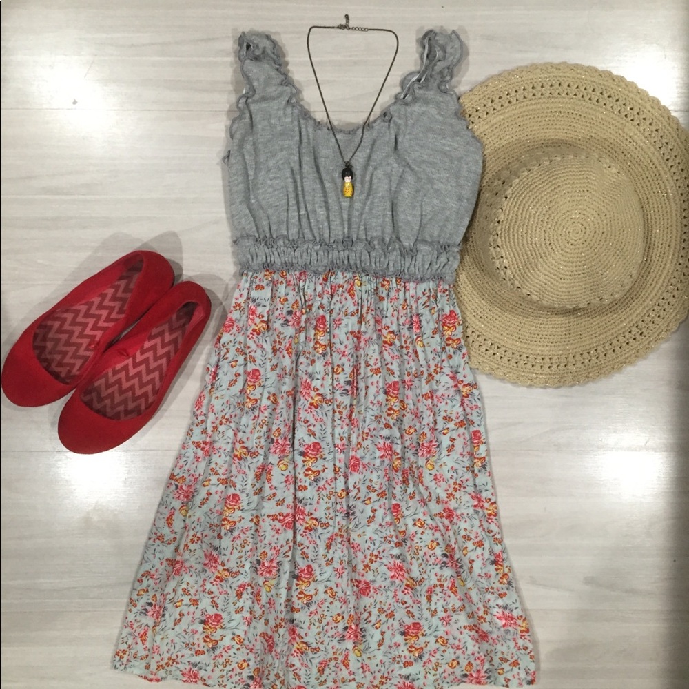 Floral cotton sundress dress for summer size XS